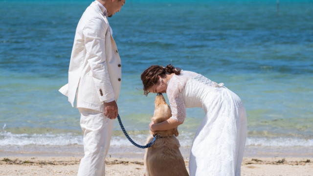 沖縄フォトウェディングのビーチフォト