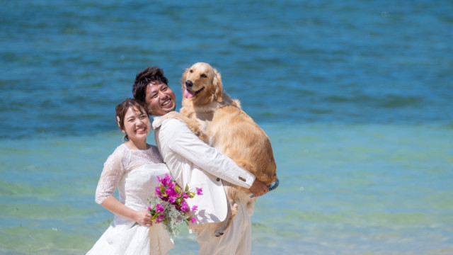 沖縄フォトウェディングのビーチフォト