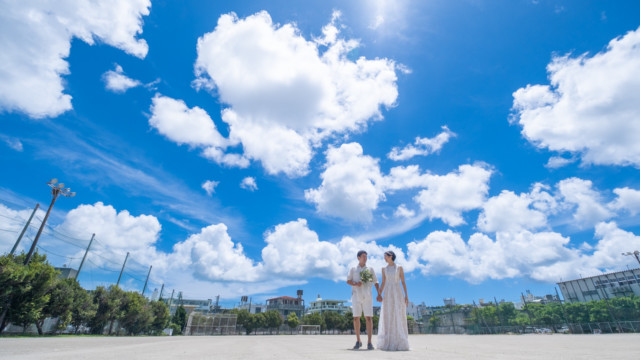 普天間高校でのフォトウェディング