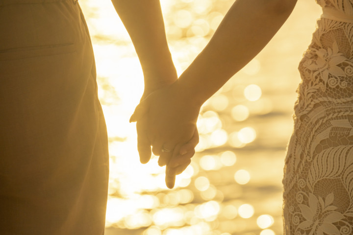 沖縄フォトウェディングサンセット撮影